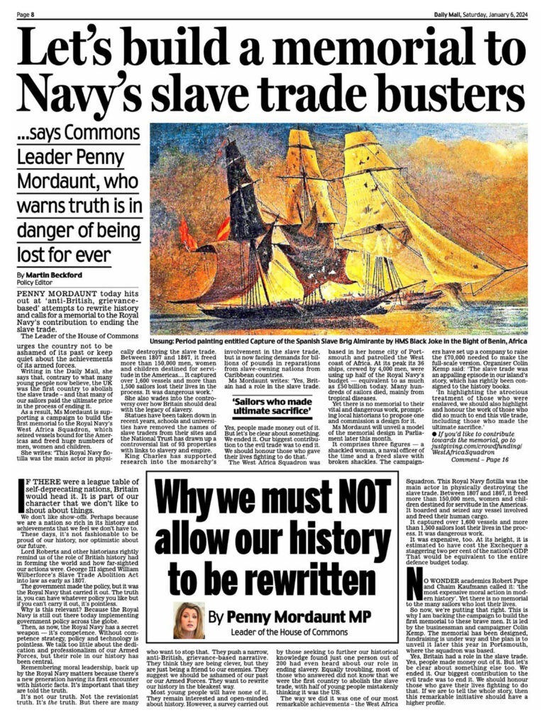 Penny Mordaunt Daily Mail Article 05/01/2024